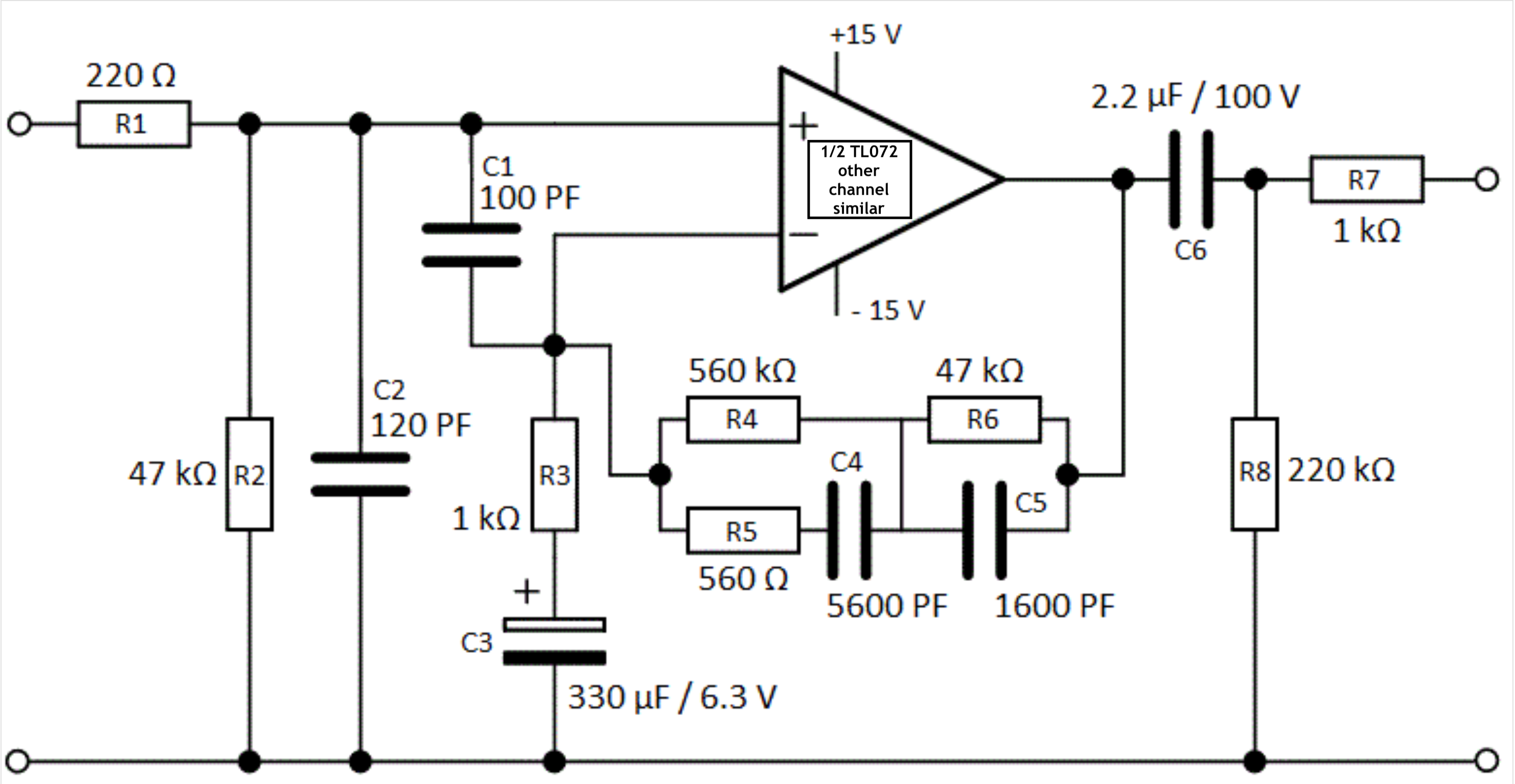 Simple phono preamp schematic